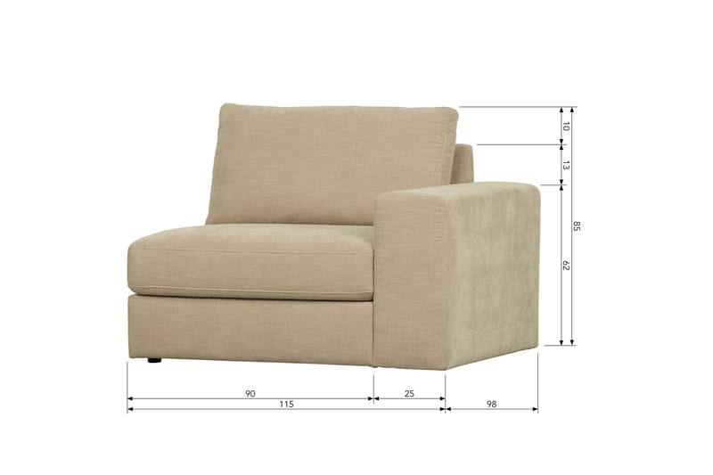 Oikeamoduuli Havelberg - Hiekka - Huonekalut - Sohva - Moduulisohva - Muut moduulisohvan moduulit