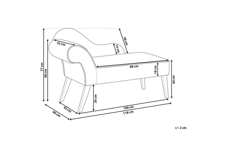 Schäslong Beliani Biarritz Grön, Svart, Högervänd White||Black Left-faced - Huonekalut - Sohva - Moduulisohva - Muut moduulisohvan moduulit