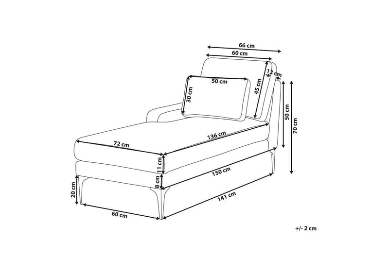Schäslong Beliani Ewron Beige, svart, Högerv änd Beige||Black Right-faced - Huonekalut - Sohva - Moduulisohva - Muut moduulisohvan moduulit
