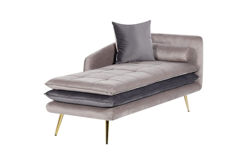 Schäslong Beliani Gonesse Beige, Grå, Guld Beige||Grey||GOLD - Huonekalut - Sohva - Moduulisohva - Muut moduulisohvan moduulit