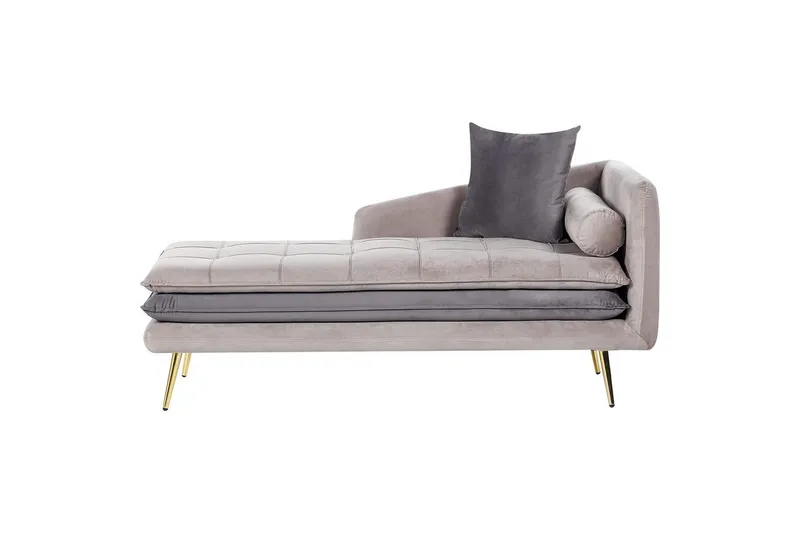 Schäslong Beliani Gonesse Beige, Grå, Guld Beige||Grey||GOLD - Huonekalut - Sohva - Moduulisohva - Muut moduulisohvan moduulit