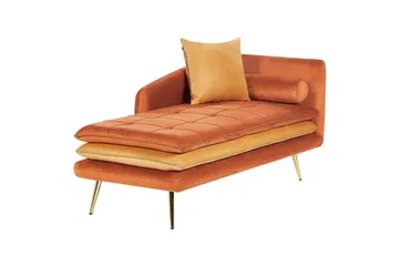 Schäslong Beliani Gonesse Beige, Grå, Guld Dark Orange||GOLD - Huonekalut - Sohva - Moduulisohva - Muut moduulisohvan moduulit