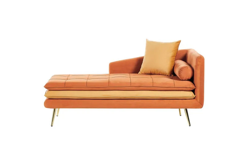 Schäslong Beliani Gonesse Beige, Grå, Guld Dark Orange||GOLD, undefined