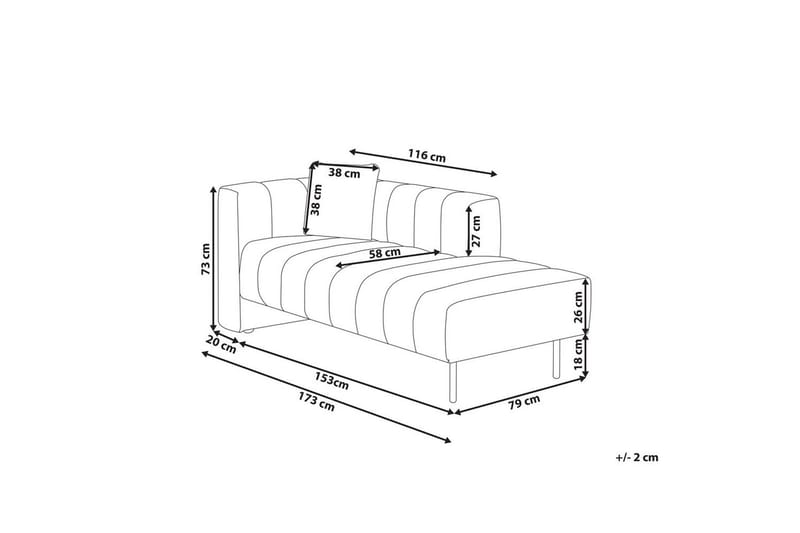 Schäslong Beliani Lannils Brun, Svart, Högervänd Brown||Black Left-faced - Huonekalut - Sohva - Moduulisohva - Muut moduulisohvan moduulit