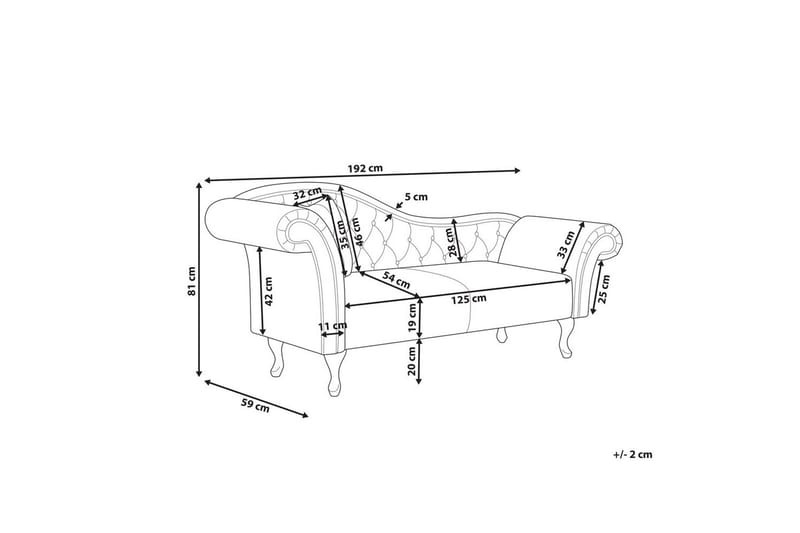 Schäslong Beliani Lattes Grå, mörkt trä, Högervänd Black Left-faced - Huonekalut - Sohva - Sohvasängyt