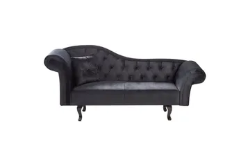 Schäslong Beliani Lattes Grå, mörkt trä, Högervänd Black Left-faced