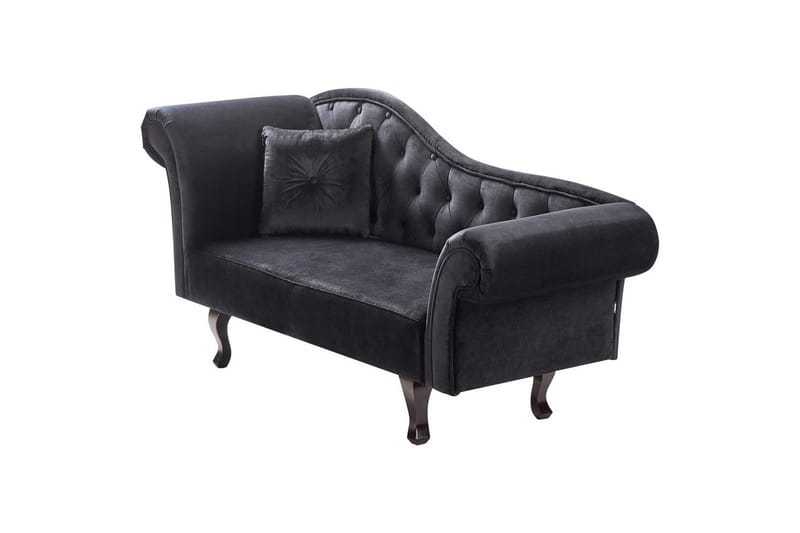 Schäslong Beliani Lattes Grå, mörkt trä, Högervänd Black Left-faced - Huonekalut - Sohva - Sohvasängyt