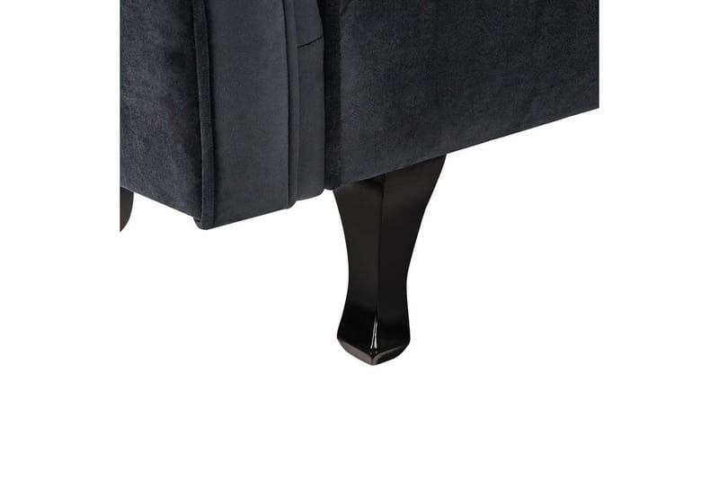 Schäslong Beliani Lattes Grå, mörkt trä, Högervänd Black||Dark colored wood Right-faced - Huonekalut - Sohva - Sohvasängyt