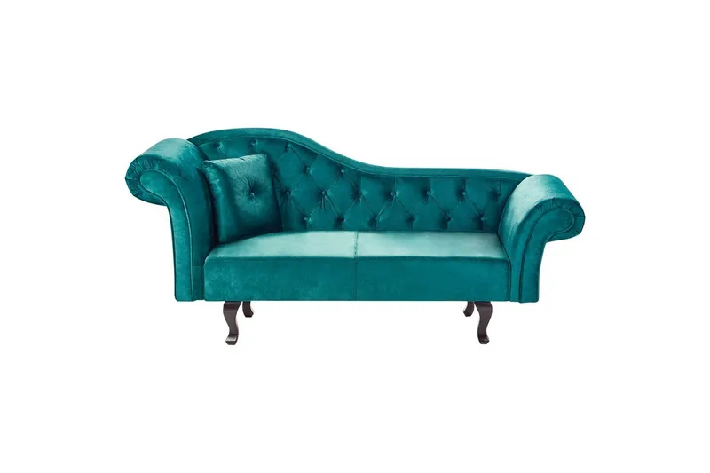 Schäslong Beliani Lattes Grå, mörkt trä, Högervänd Green||Dark colored wood Left-faced - Huonekalut - Sohva - Sohvasängyt