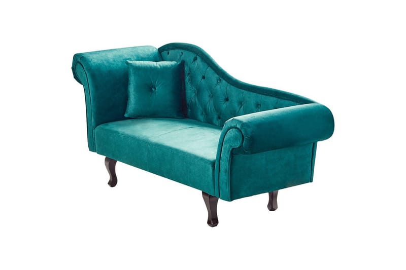 Schäslong Beliani Lattes Grå, mörkt trä, Högervänd Green||Dark colored wood Left-faced - Huonekalut - Sohva - Sohvasängyt