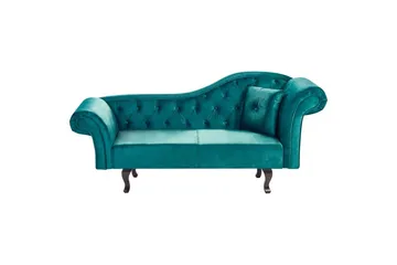 Schäslong Beliani Lattes Grå, mörkt trä, Högervänd Green||Dark colored wood Right-faced