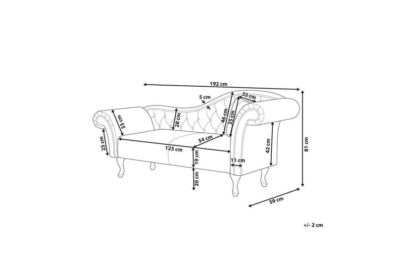 Schäslong Beliani Lattes Grå, mörkt trä, Högervänd Green||Dark colored wood Right-faced - Huonekalut - Sohva - Sohvasängyt
