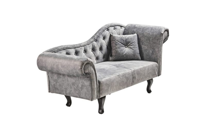 Schäslong Beliani Lattes Grå, mörkt trä, Högervänd Grey Right-faced - Harmaa - Huonekalut - Sohva - Sohvasängyt