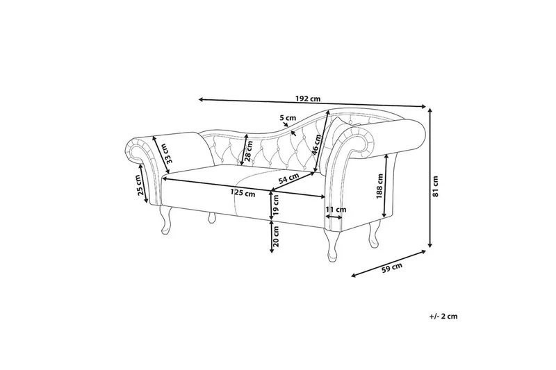 Schäslong Beliani Lattes Grå, mörkt trä, Högervänd Grey Right-faced - Harmaa - Huonekalut - Sohva - Sohvasängyt