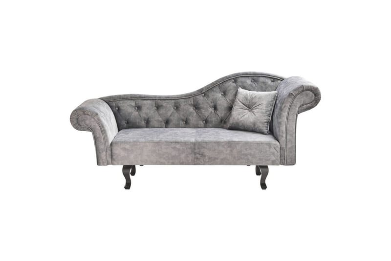 Schäslong Beliani Lattes Grå, mörkt trä, Högervänd Grey Right-faced - Harmaa - Huonekalut - Sohva - Sohvasängyt