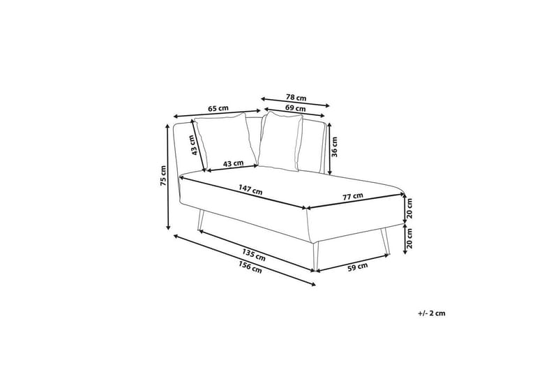 Schäslong Beliani Riom Grön, Svart, Högervänd White||Black Left-faced - Huonekalut - Sohva - Moduulisohva - Muut moduulisohvan moduulit