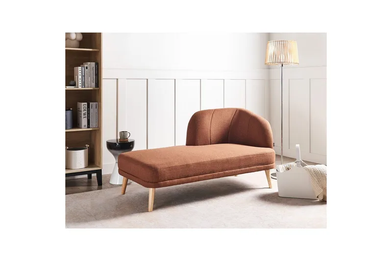 Schäslong Beliani Tanlay Beige, ljust trä, Högervänd Light brown||Light colored wood Right-faced - Huonekalut - Sohva - Moduulisohva - Muut moduulisohvan moduulit