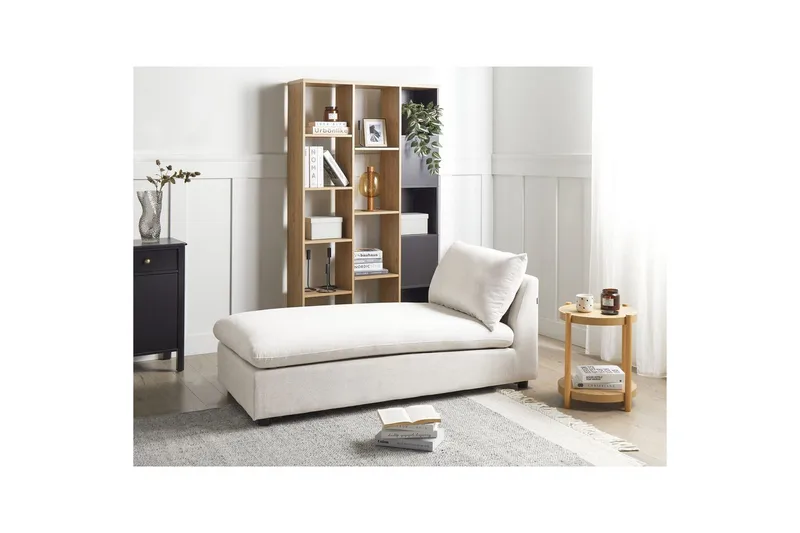 Schäslong Beliani Vizille Beige NO_BRAND White - Valkoinen - Huonekalut - Sohva - Moduulisohva - Muut moduulisohvan moduulit
