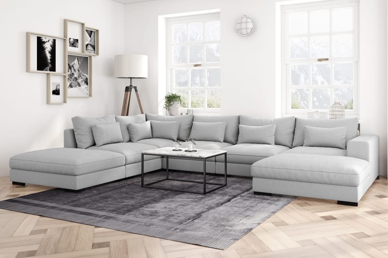 U-Moduulisohva Columbus divaanilla Oikea - Vaaleanharmaa - Huonekalut - Sohva - Moduulisohva