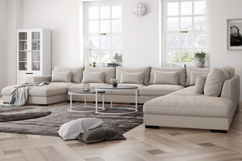U-Moduulisohva Columbus Large divaanilla Vasen - Beige - Huonekalut - Sohva - Moduulisohva
