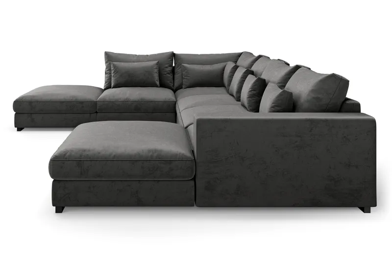 U-Moduulisohva Dubai divaanilla Oikea Sametti - Tummanharmaa - Huonekalut - Sohva - Moduulisohva - Moduulisohvakokonaisuus