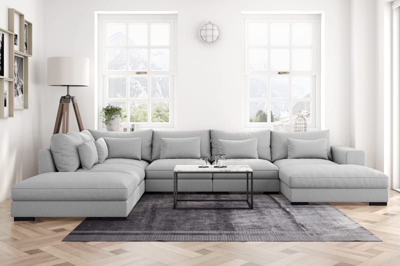 U-Moduulisohva Dubai divaanilla Oikea - Vaaleanharmaa - Huonekalut - Sohva - Moduulisohva