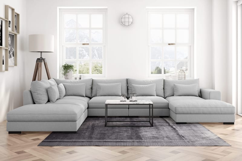 U-Moduulisohva Dubai divaanilla Oikea - Vaaleanharmaa - Huonekalut - Sohva - U-Sohva