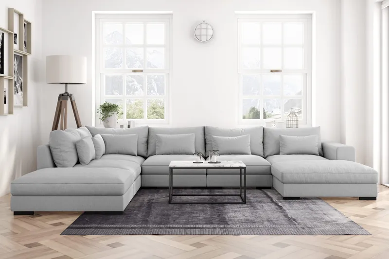 U-Moduulisohva Dubai divaanilla Oikea - Vaaleanharmaa - Huonekalut - Sohva - U-Sohva