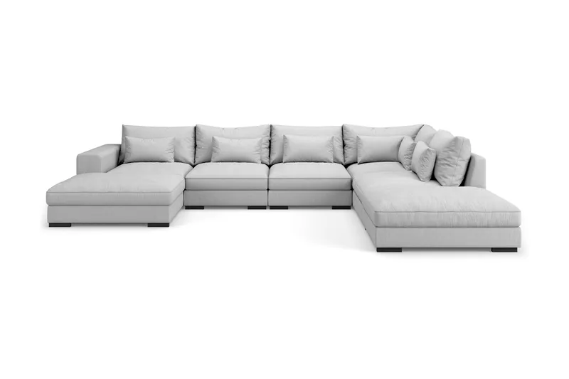 U-Moduulisohva Dubai divaanilla Vasen - Vaaleanharmaa - Huonekalut - Sohva - Moduulisohva - Moduulisohvakokonaisuus