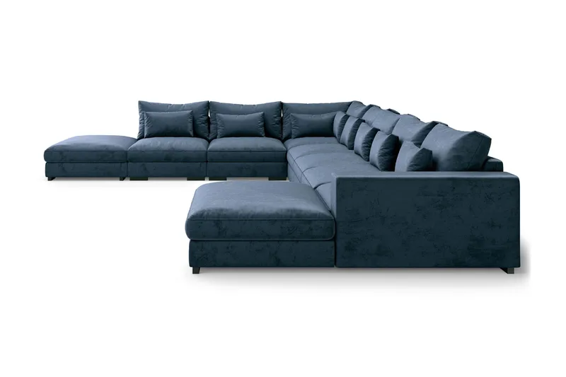 U-Moduulisohva Dubai Large divaanilla Oikea Sametti extra syvä - Sininen - Huonekalut - Sohva - Moduulisohva - Moduulisohvakokonaisuus