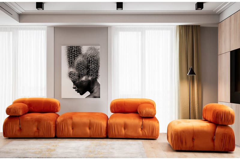 Vasenmoduuli Belgin 95 cm - Oranssi - Huonekalut - Sohva - Moduulisohva - Muut moduulisohvan moduulit
