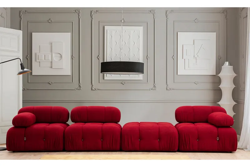 Vasenmoduuli Belgin 95 cm - Punainen - Huonekalut - Sohva - Moduulisohva - Muut moduulisohvan moduulit