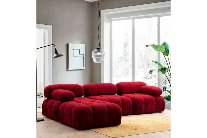 Vasenmoduuli Belgin 95 cm - Punainen - Huonekalut - Sohva - Moduulisohva - Muut moduulisohvan moduulit
