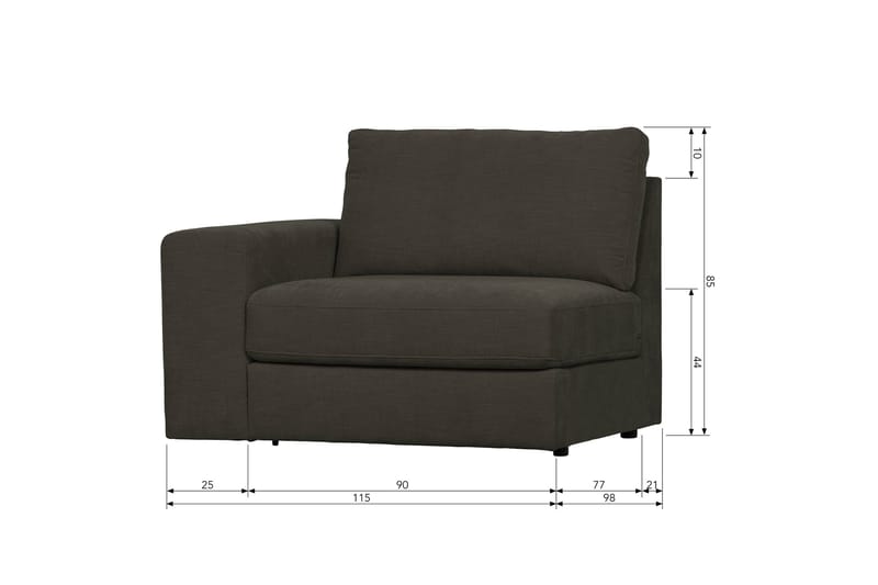 Vasenmoduuli Havelberg - Antrasiitti - Huonekalut - Sohva - Moduulisohva - Muut moduulisohvan moduulit