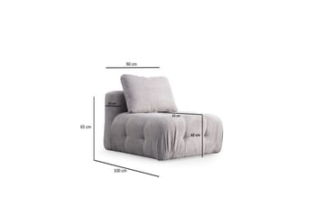 Yvara Mittmodul 90 cm - Vaaleanharmaa - Huonekalut - Sohva - Moduulisohva