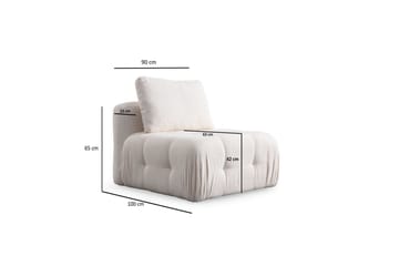 Yvara Mittmodul 90 cm - Valkoinen - Huonekalut - Sohva - Moduulisohva