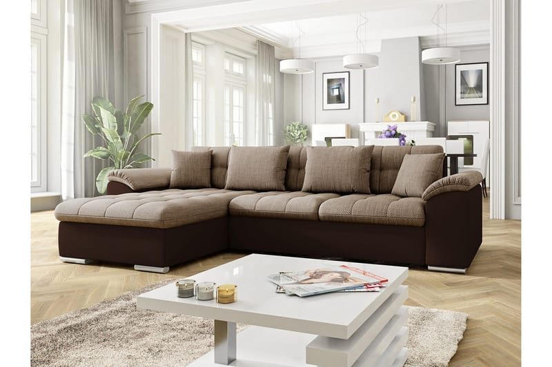Divaanivuodesohva Chilor 4:n ist Vasen Keinonahka - Beige/Ruskea - Huonekalut - Sohva - Nahkasohva