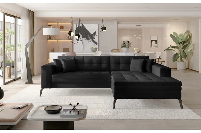 Divaanivuodesohva Nancay Oikea, Nahka/Musta