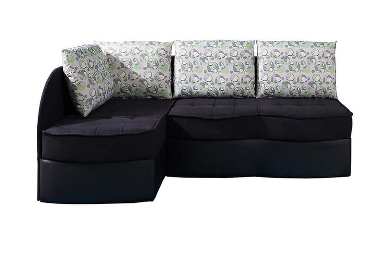Frestelsens Kulmavuodesohva 203x143x79 cm, Musta