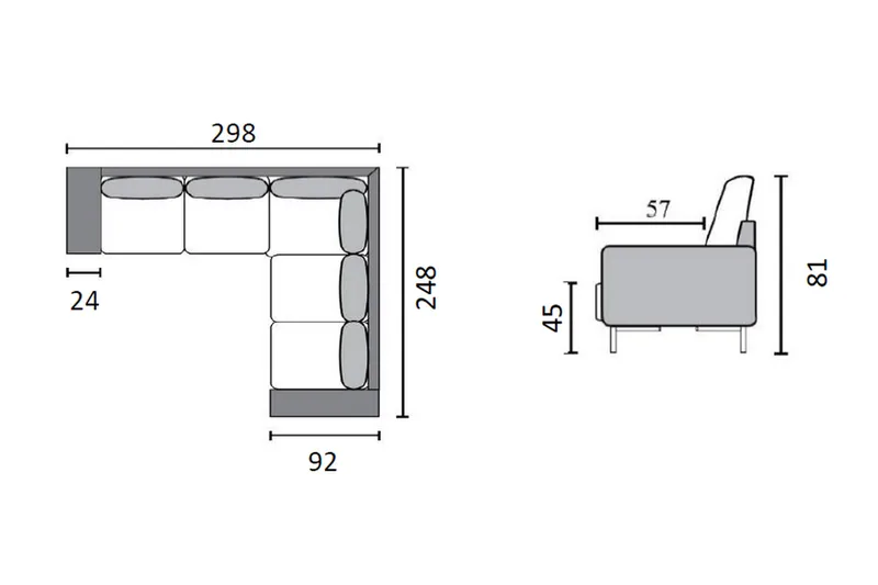 Kulmasohva Minou Sekoitenahka - Tummanharmaa - Huonekalut - Sohva - Nahkasohva