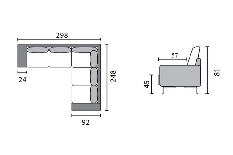 Kulmasohva Minou Sekoitenahka - Tummanharmaa - Huonekalut - Sohva - Nahkasohva