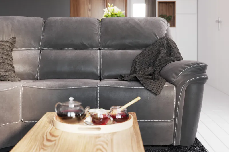 Kulmasohva Saranda Keinonahka - Harmaa - Huonekalut - Sohva - Kulmasohva