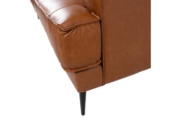 Leo suorakulmainen nahkasohva kapeilla jaloilla 194 cm - Konjakki - Huonekalut - Sohva - Nahkasohva