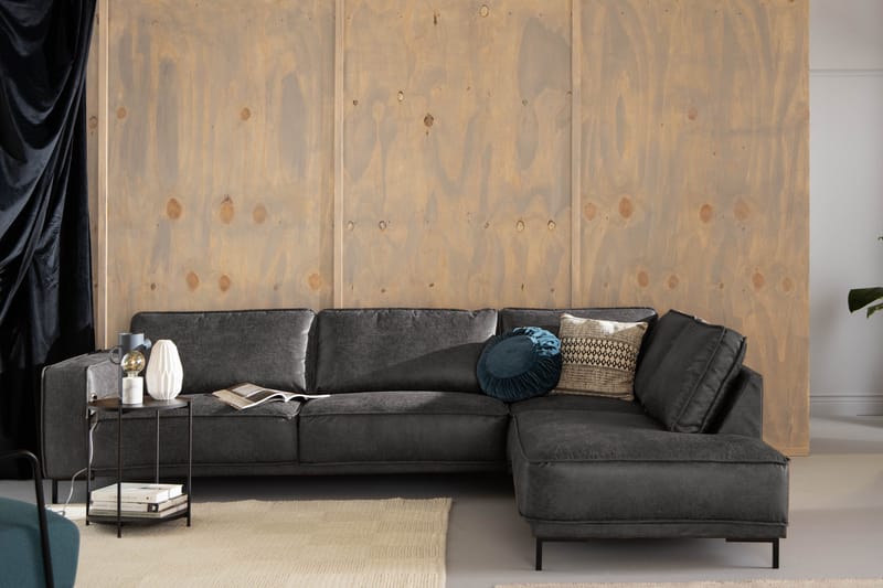 Sohva Minou 2,5:n ist avopäädyllä Oikea Sekoitenahka - Tummanharmaa - Huonekalut - Sohva - Nahkasohva