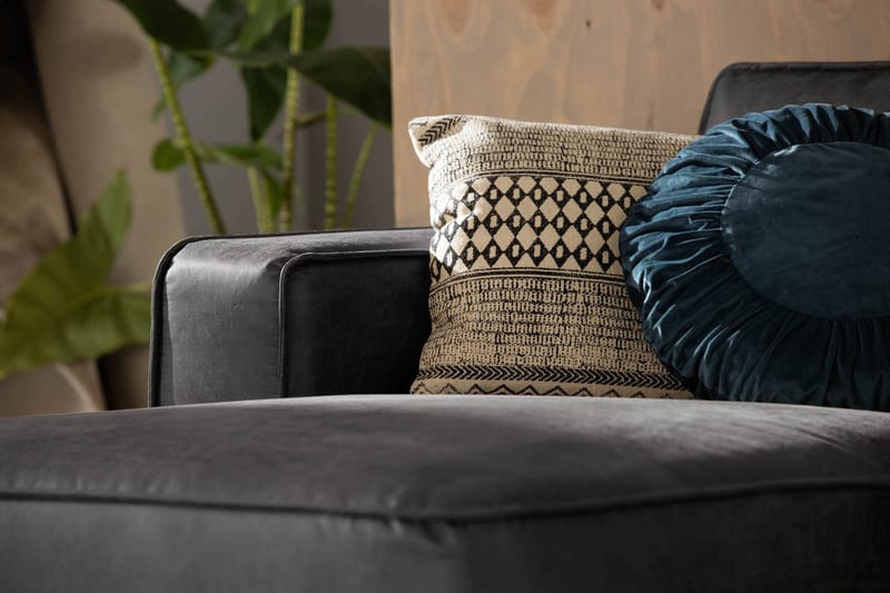 Sohva Minou 2:n ist divaanilla Vasen Sekoitenahka - Tummanharmaa - Huonekalut - Sohva - Nahkasohva