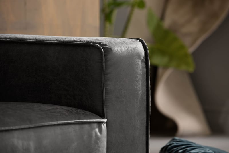 Sohva Minou 2:n ist Sekoitenahka - Tummanharmaa - Huonekalut - Sohva - Nahkasohva