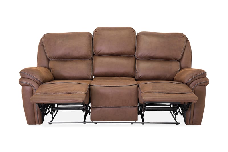 Sohva Saranda 3:n ist Keinonahka - Ruskea - Huonekalut - Sohva - Mekanismisohva - 3 istuttava mekanismisohva