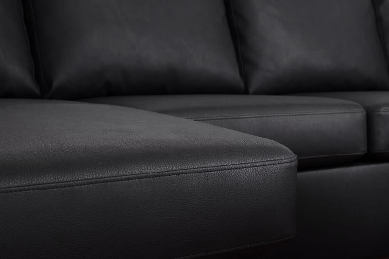 U-Sohva Ohio divaanilla Oikea Sekoitenahka jalkarahilla - Musta - Huonekalut - Sohva - Divaanisohva