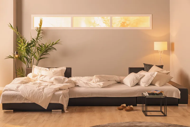 U-Vuodesohva Mojen Käännettävä Keinonahka - Musta/Tummanharmaa - Huonekalut - Sohva - Nahkasohva