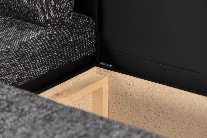 U-Vuodesohva Mojen Käännettävä Keinonahka - Musta/Tummanharmaa - Huonekalut - Sohva - Nahkasohva